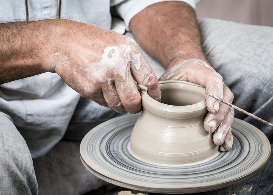 Potters Wheel Circle Hands Clay Potter Ceramics