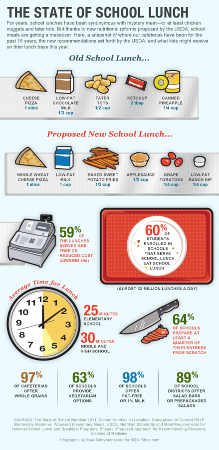 This infographic details the state of school lunch throughout America.