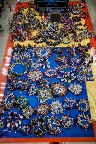 Competing squads at the Nebraska State Cheer and Dance competition. 
