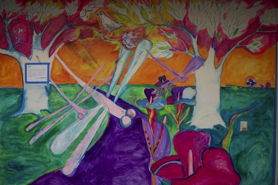 A portion of the mural in the main office. 