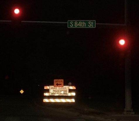 A road closed marker along 84th and A; a snippet of what's to come.