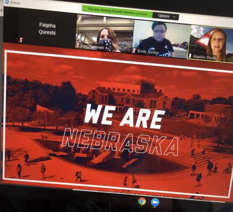 Madelyn Wurth, UNL's Recruiter Specialist, gives an overview of the University's objective to the 40 or so East High School students.