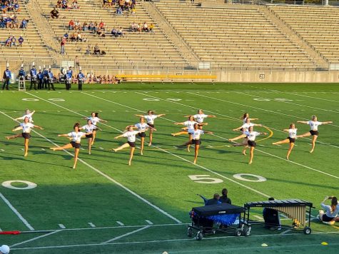 The Lincoln East Apollonaires dance at halftime of the East vs. North Platte game on October 9th. This was the Apollonaires final home football game of the season. They will virtually compete in regionals this winter.