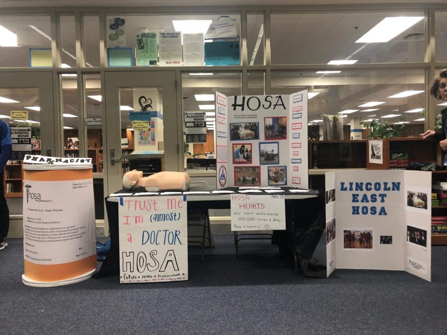Posters made by members and officers of HOSA advertising to possible interested students in the commons.