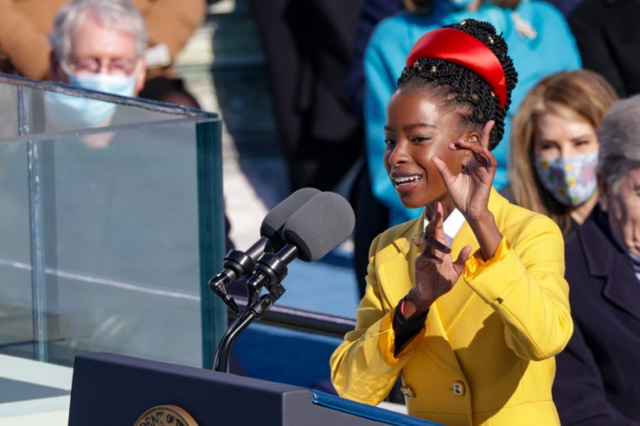 Amanda Gorman becomes the youngest poet in history to present an original work at a presidential inauguration. On January 20th, 2021, she speaks to the millions tuned into the ceremony of what she believes in unity and trust within the country.