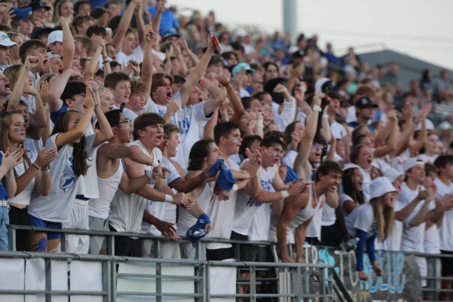 East students fill the stands at the East versus Southeast game on September 24, 2021. The East student section never disappoints when it comes to supporting their football team.