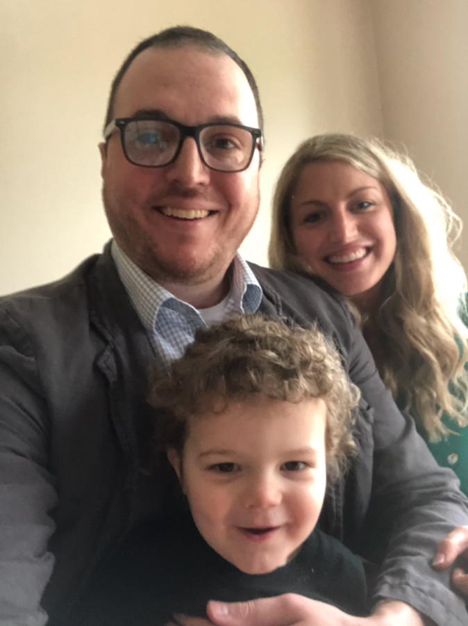 The Funks, Derek, Lauren, and their son Leo. They are both teach in the English department at Lincoln East. While they might not work together, they make a great team. 