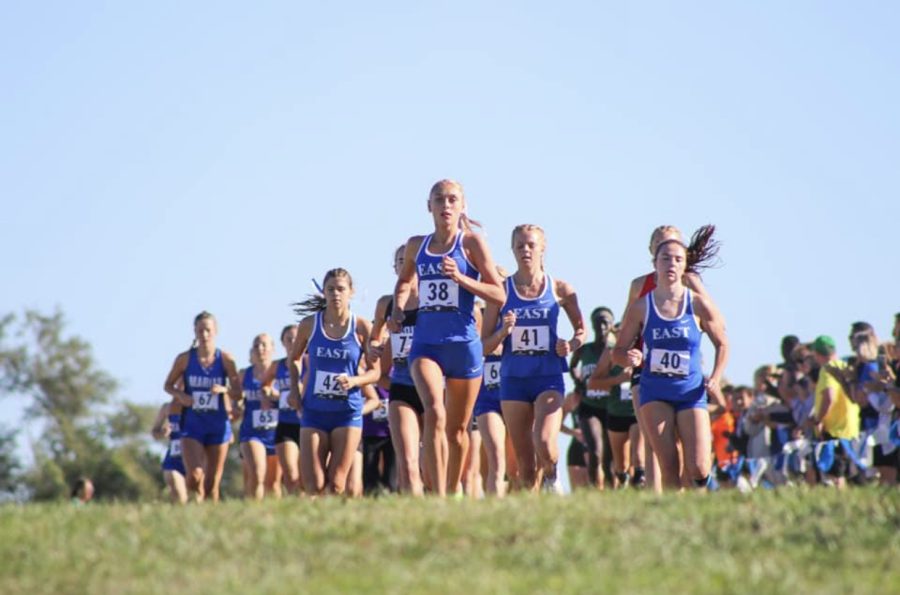 Lincoln East girl’s lead the pack at the Titan Invite, starting strong in the first 1,000 meters.