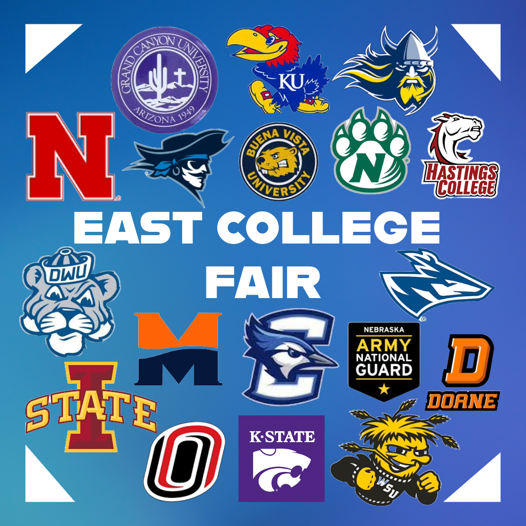 Some of the schools in attendance for the College Fair at Lincoln East high school on Thursday, October 5th. Around 60 schools attended, giving students plenty of opportunities to obtain information.