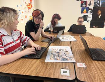 Creative Writing Club members meet to discuss work on selecting submissions for print. The club meets for an hour and a half each Tuesday, and has began filling its meetings with work time for The Muse. March 21, 2024