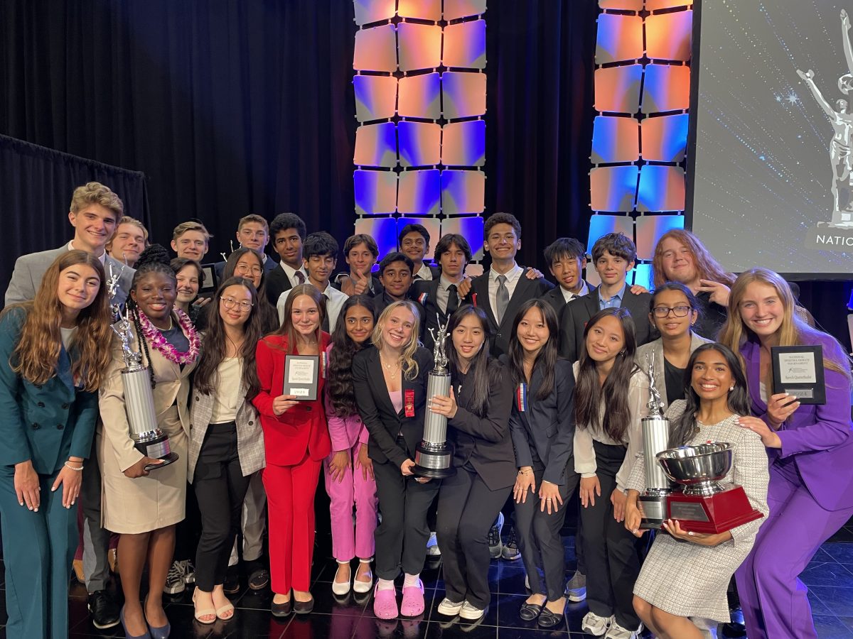 The East High School Speech and Debate team at Nationals in Des Moines, Iowa this summer. They collectively won multiple awards both as a team and individually.