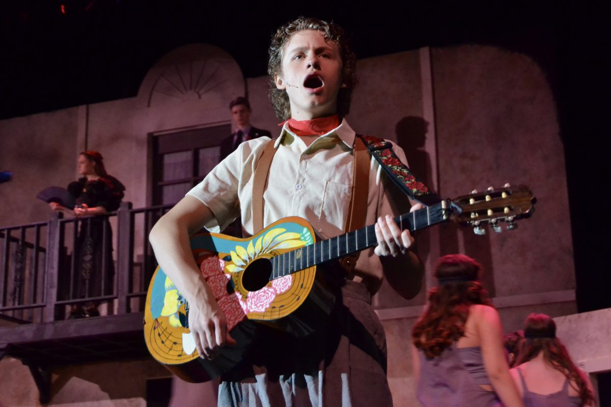 Myles Hardt preforms as Orpheus in Hadestown: Teen Edition at Lincoln East High School on October 31, 2024. Lincoln East High School showcases the musical Hadestown: Teen Edition to a Nebraska audience.