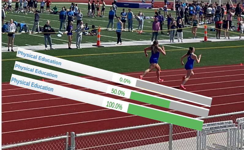 Two track runners battle it out as they near the finish line in the 400m race. But their efforts are only being put into awards, when they should have the chance to apply this to their school credit requirements.