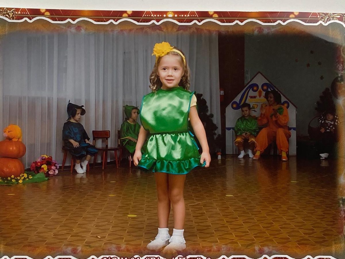 Margo Ponomarenko at her kindergarten autumn celebration back in her home country of Ukraine. The shift to an American highschool was challenging at first for the foreign exchange student, but Ponomarenko has managed to make it work.   