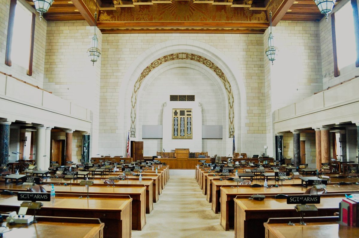 Nebraska Legislative Chambers, where laws are passed, including the minimum wage initiative or Initiative 433. This file is licensed under the Creative Commons Attribution-Share Alike 4.0 International license.