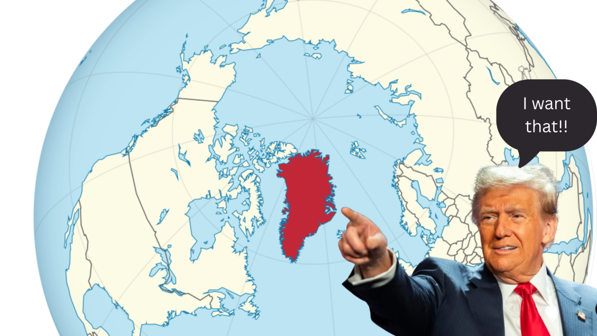 A graphic showcasing U.S. President Donald Trump's desires for a U.S. controlled Greenland. He's made numerous threats in the past, and these threats have come up again.