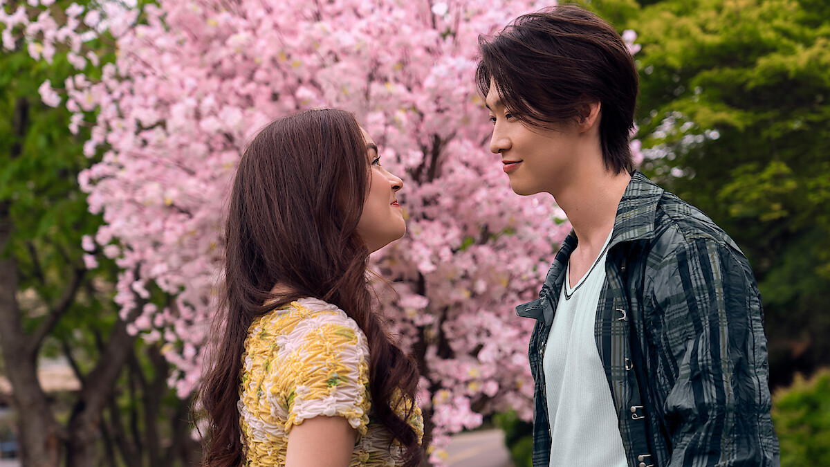 The new season of XO Kitty premiered on Netflix on April 2nd, 2026. In this image, the main couple of the season, Kitty and Minho, are reunited after a summer apart.